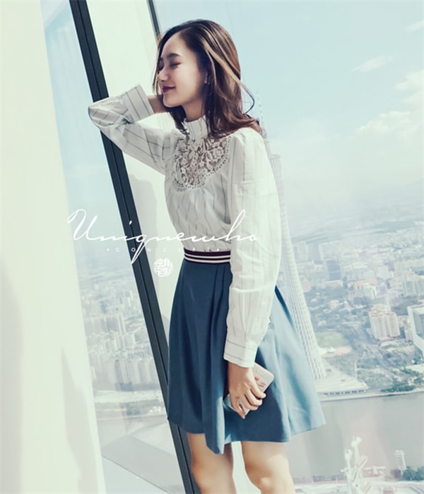 Slim Elegant Dusty Blue High Waist Short Skirts Girls Women Mini Skirt S