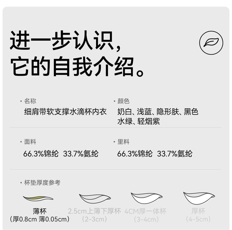 【中国直邮】 SecretWorld 无痕内衣女小胸聚拢隐形肤色粉底液细肩带 隐形肤 1条装 S码