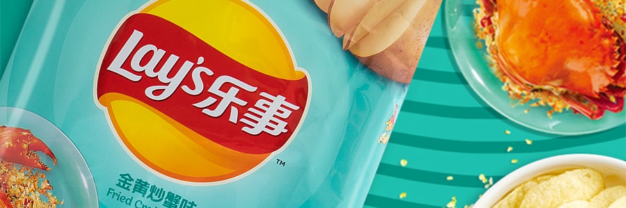 大陸版LAY'S樂事 洋芋片 金黃炒蟹口味 袋裝 70g 包裝隨機發