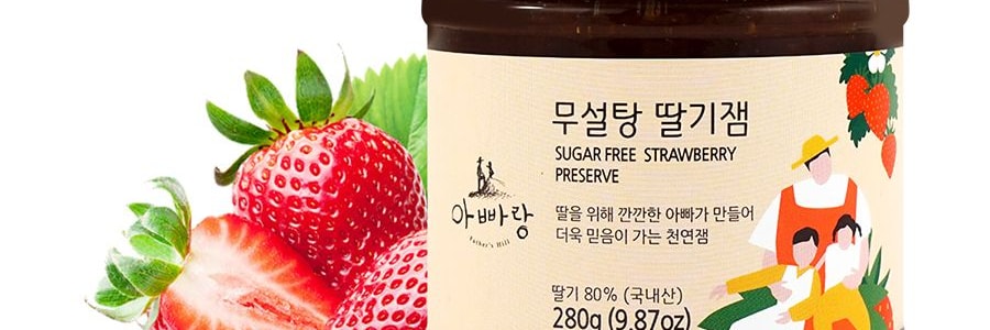 韓國 Father's Hill 爸爸山丘 兒童輔食天然果醬 兒童可放心食用 280g #草莓 果肉滿滿