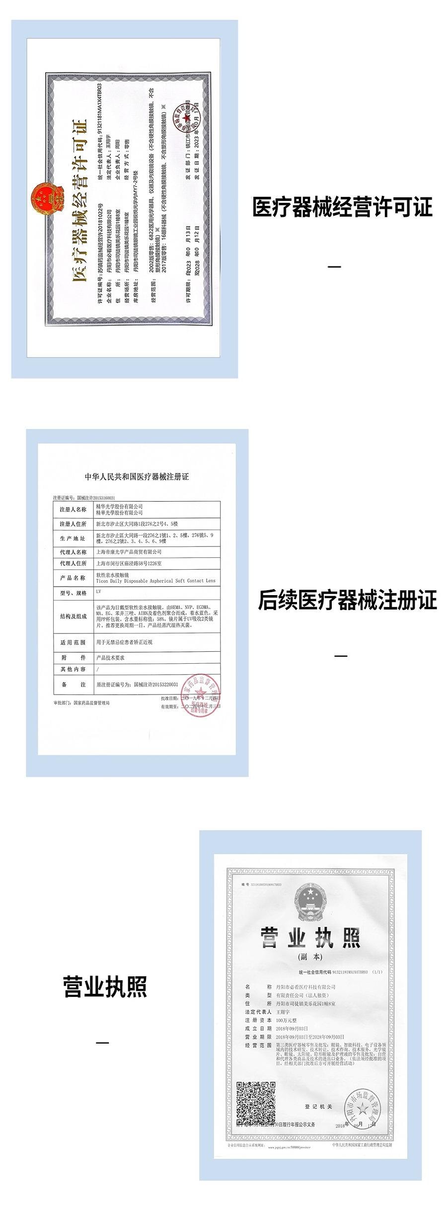 【中國直郵】 必然 BADGE 58%高含水 日拋隱形透明片 博士倫同款 5片裝 -4.50(450)