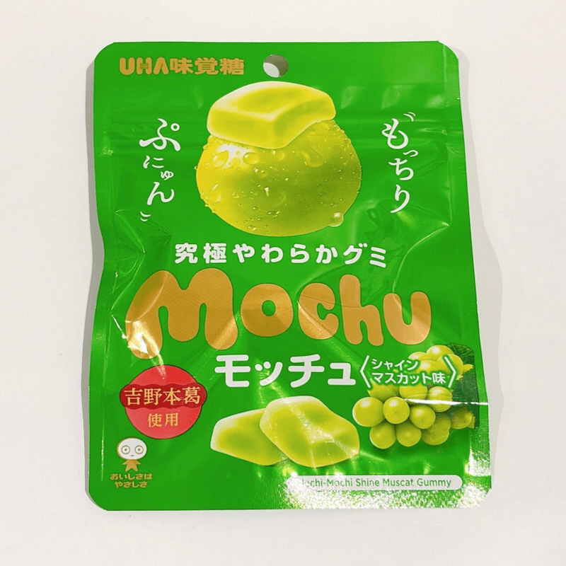 【日本直邮】 日本 UHA悠哈 悠哈 Mochu软软糖果汁糖 葛根粉原料香印绿葡萄味45g