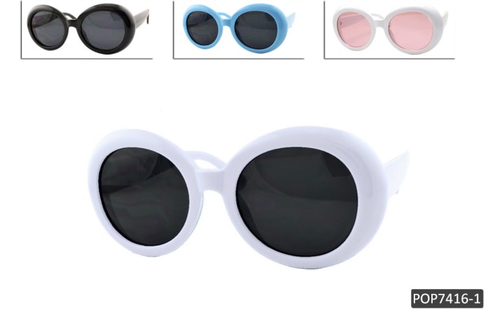 RETRO POP 时尚太阳镜 7416 白色镜框/粉色镜片