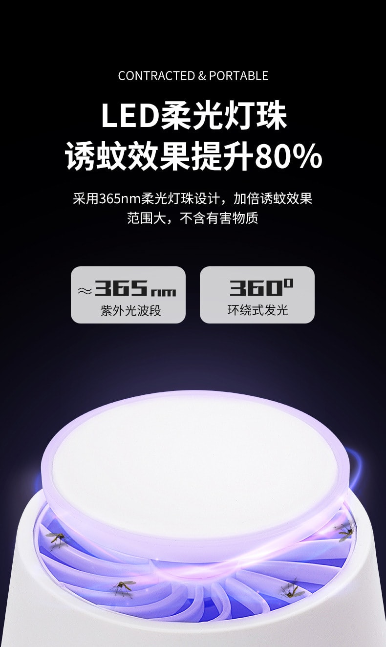 中國直效郵件 Coopever 光觸媒滅蚊燈靜音誘蚊滅蚊器家用室內智慧吸入式捕蚊器 USB