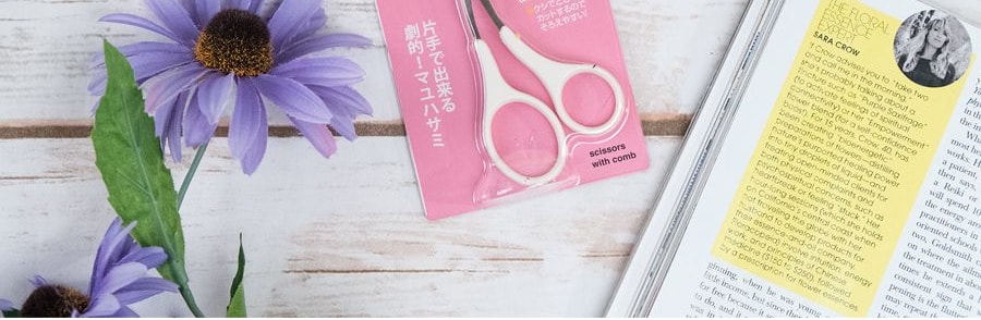 日本KAI貝印 不鏽鋼修眉剪刀 付雙邊梳 1件入