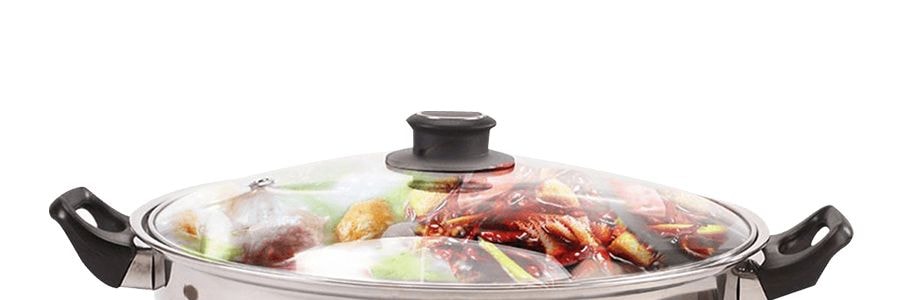 5L Electric Shabu Shabu Pot with Divider and Non-Stick Coating, Electric  Hot Pot Dia 30cm