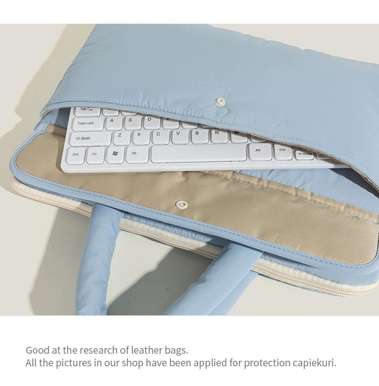 欣月 韩国 ins博主同款小众简约手提平板包 适用于iPad11/12英寸 防震防摔电脑收纳包 蓝色