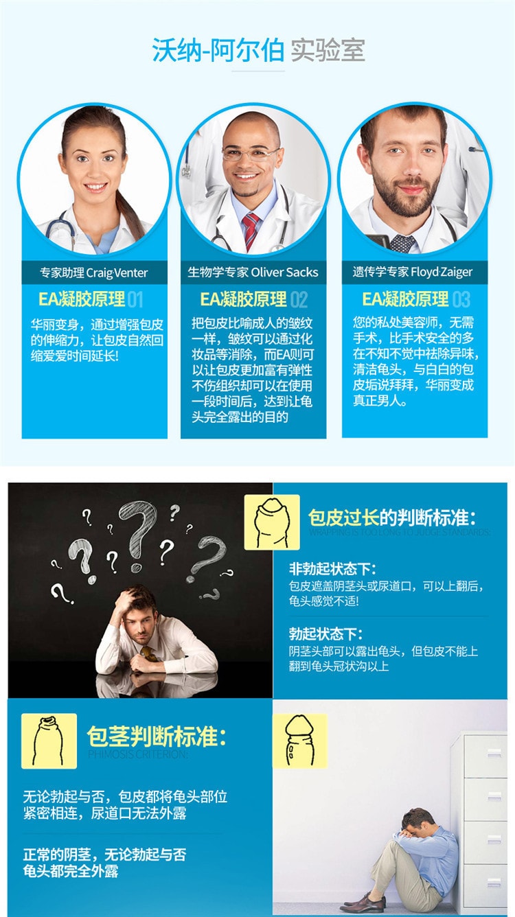 【中国直邮】爽米 新品 包皮矫正剂 男用包皮凝胶30ml 成人情趣性用品