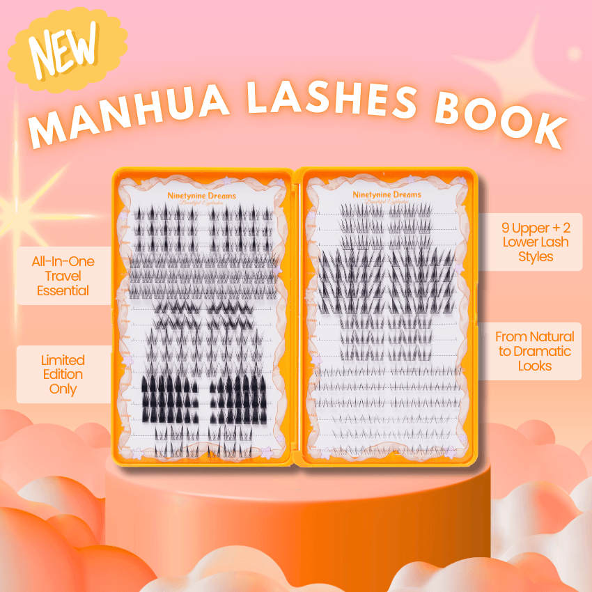美国 Ninetynine Dreams THE MANHUA LASHES BOOK 漫画睫毛大全【11款风格合集  一册搞定漫画眼妆】