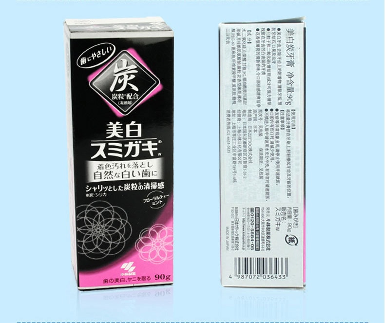 【日本直邮】小林制药KOBAYASHI 深层美白清洁牙齿 改善口臭 美白炭牙膏 90g