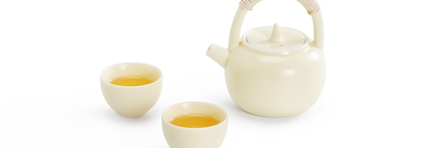 南山先生 小雅云集茶壶茶具套装 奶黄色 (茶壶*1、茶盘*1、公道杯*1、茶杯*3、温茶炉*1) 赠蜡烛
