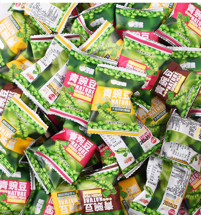 【中國直郵】零趣 青豌豆整箱蒜香堅果炒貨休閒零食小包裝多口味 青豌豆炒貨1000g/箱