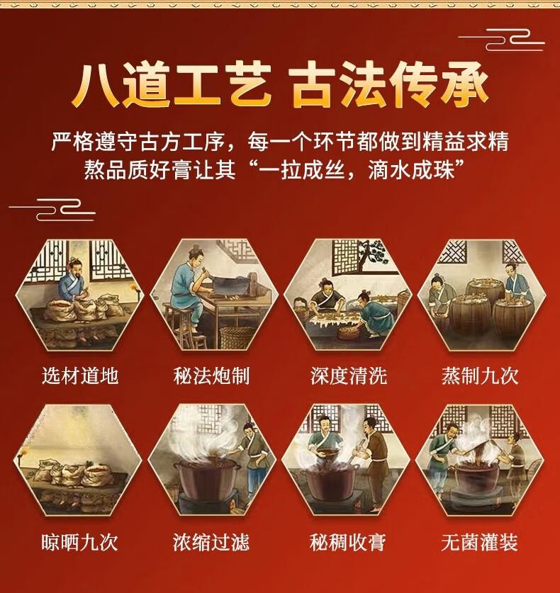 【中國直郵】北京同仁堂 人參桂圓玉靈膏300g古法蒸製正品女性氣血參桂圓膏補