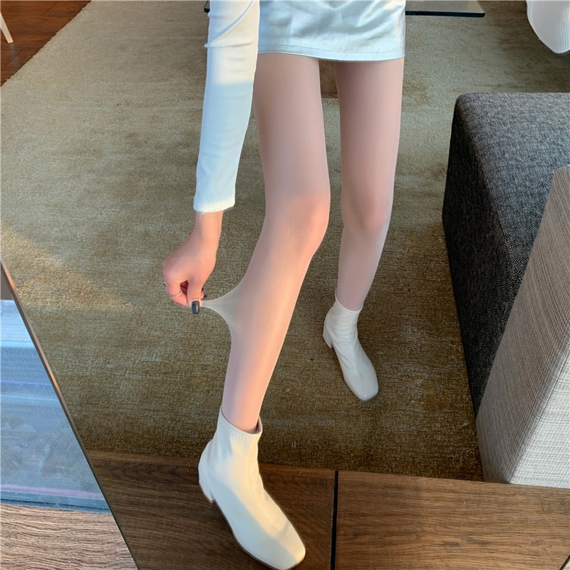 【中国直邮】新品 一线裆薄款丝袜珠光袜 均码 裸肤色款(3条装)