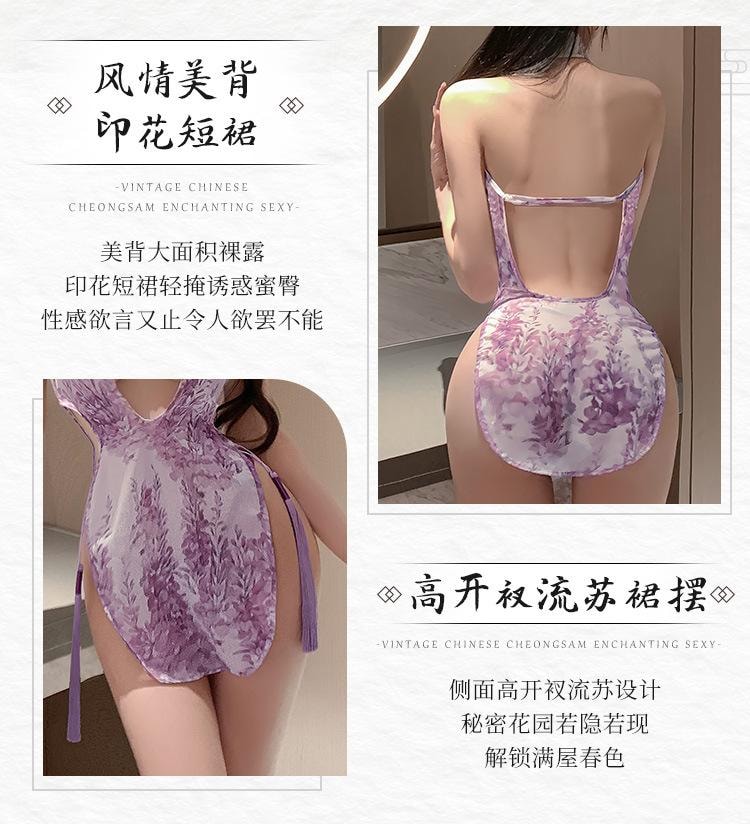 【中国直邮】 霏慕 幽帘一梦挖空露胸沟旗袍情趣内衣性感纯欲裸臀诱惑