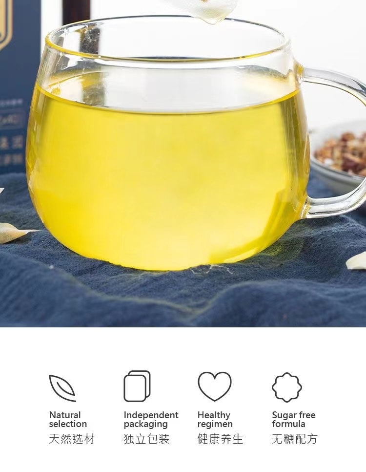 【中国直邮】 北京同仁堂 酸枣仁百合茯苓茶睡眠茶晚安茶 茯苓酸枣仁茶 160g/盒(4g*40小包)