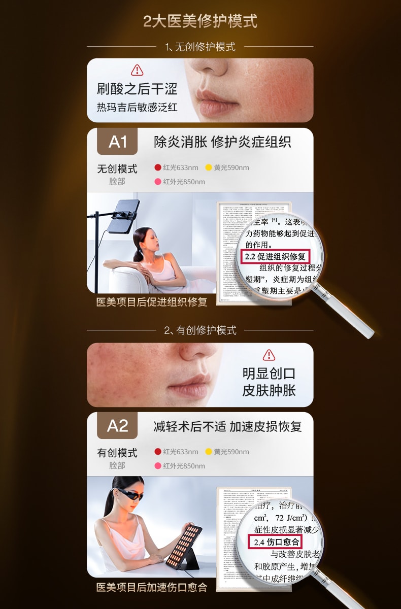 【春促特惠】中國AMIRO覓食大排燈Max美容儀家用紅藍光面罩led光子嫩膚儀