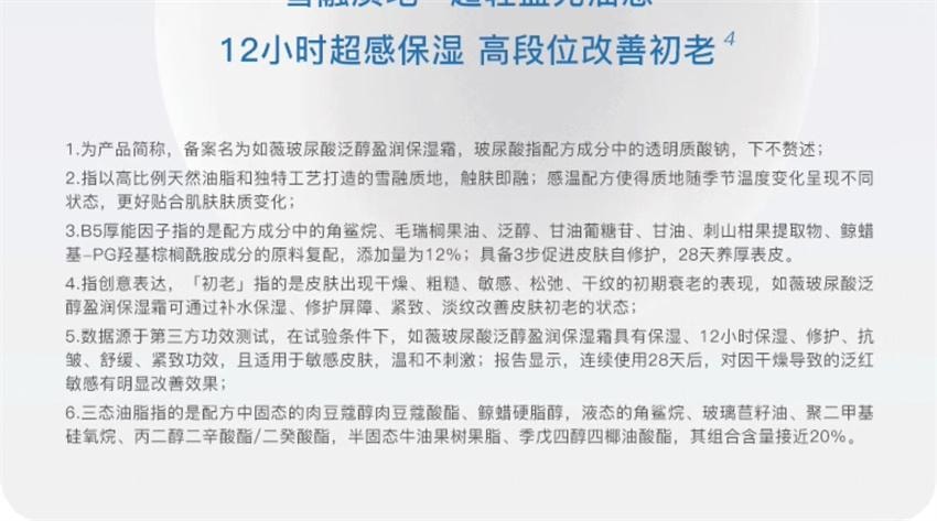 【中國直郵】韓國 RNW 如薇 透明質酸泛醇盈潤保濕霜 補水保濕深層滋潤改善乾皮肌膚潤膚 50g/瓶(K總推薦)