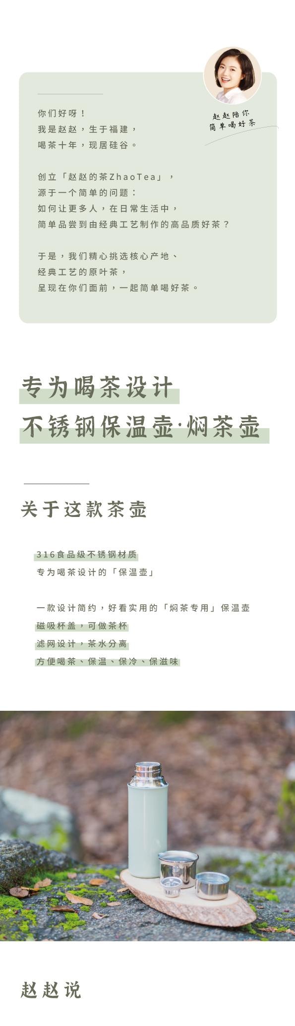 「專為喝茶設計」保冷保溫 燜茶壺 保溫杯 內含茶漏 便攜茶具12小時保冷保溫 480ml 薄荷綠