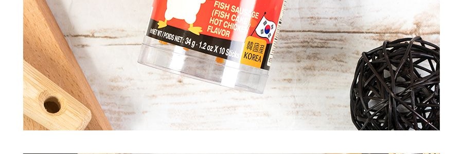 韓國WANG 美味魚腸 辣雞味 10根入 340g