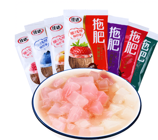 佳達 拖肥椰果肉多種口味混合非果凍椰果粒夏季兒時懷舊零食(混合口味 )35g*10包