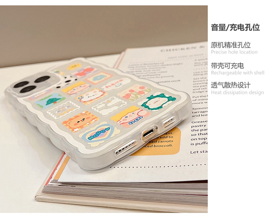 欣月 苹果硅胶手机壳 摄像孔加高保护侧边按键独立设计保护套 Iphone12 Pro 透明涂鸦方块