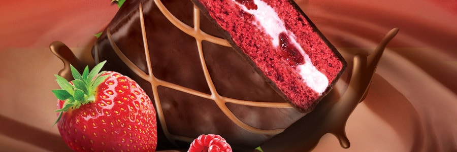 大陆版好丽友ORION Q蒂蛋糕  红丝绒莓莓味 6枚入 168g