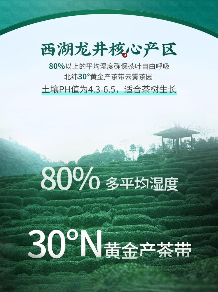 【中国直邮】 狮峰茶叶 2025新茶上市狮峰牌西湖龙井茶叶礼盒装明前特级青花绿茶 200g送礼