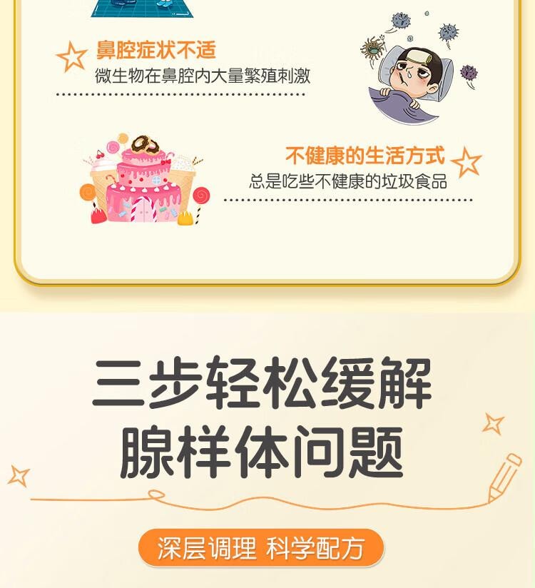【中國直郵】 兒童腺樣體肥大貼 鼻塞鼻炎舒貼 面容打呼嚕防張嘴呼吸貼 10貼/盒