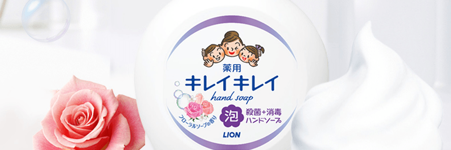 【勤洗双手】日本LION狮王 温和型泡沫洗手液 药用杀菌消毒 儿童洗手液 花香型 250ml