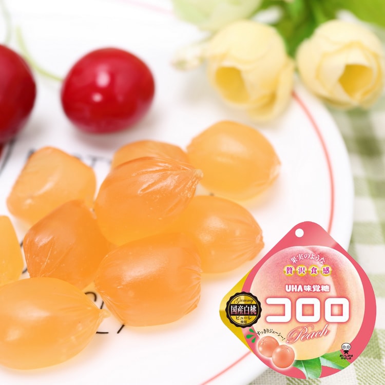 【日本直郵】DHL直效郵件3-5天到 UHA悠哈味覺糖 全天然果汁軟糖 夏季限定桃子口味 40g
