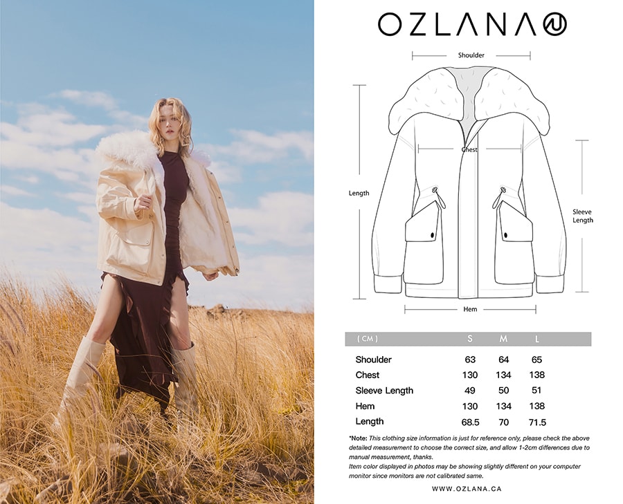【中國直郵】【預售】OZLANA 新款女皮草皮毛一體外套 水晶紫翻領派克 S 出貨需5-15工作日