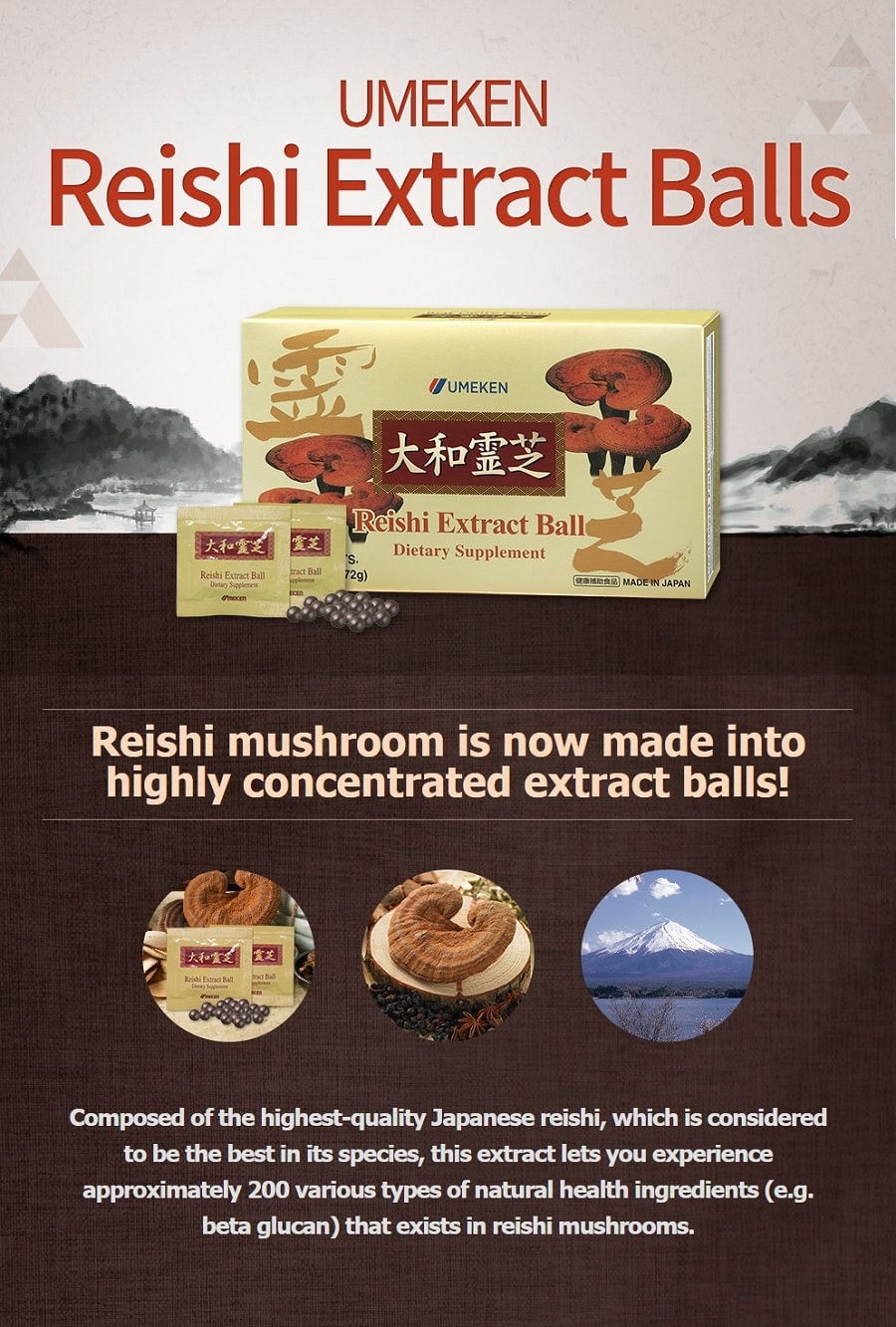 Reishi Extract Balls 60 Packets/ 2 Months Supply