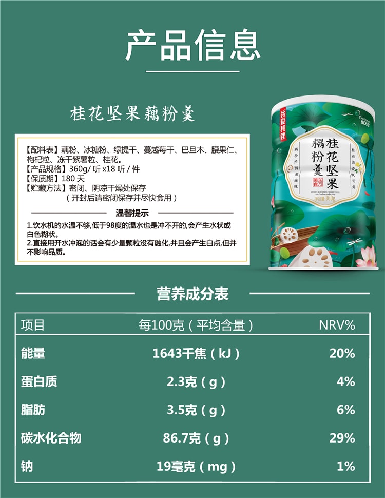 BOTIANEN Nut Lotus Root Starch 360g