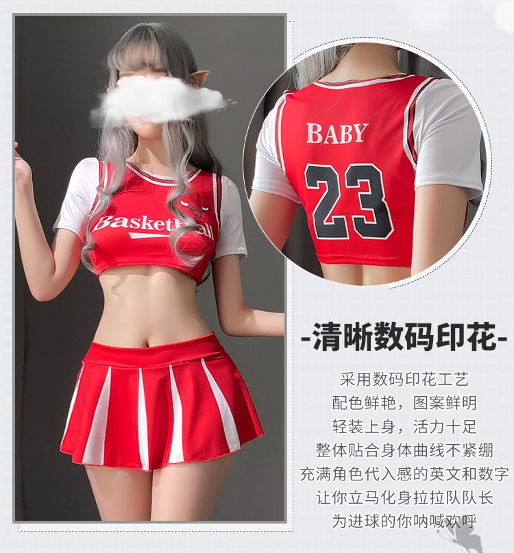 【中國直郵】霏慕 品牌FM情趣內衣性感動感足球寶貝分體套裝cos啦啦隊隊服 均碼