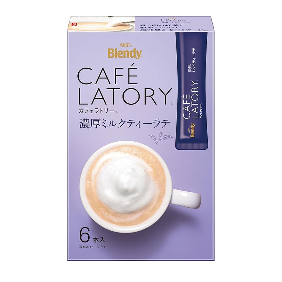 [日本直邮]  AGF  Blendy Cafe Latory 浓厚醇香奶茶 速溶奶茶 6袋