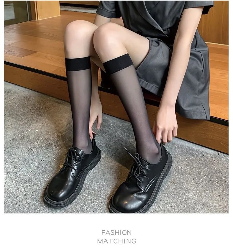 【中國直郵】家誠 新品 超薄款 網紅jk襪 均碼 黑絲襪 1件