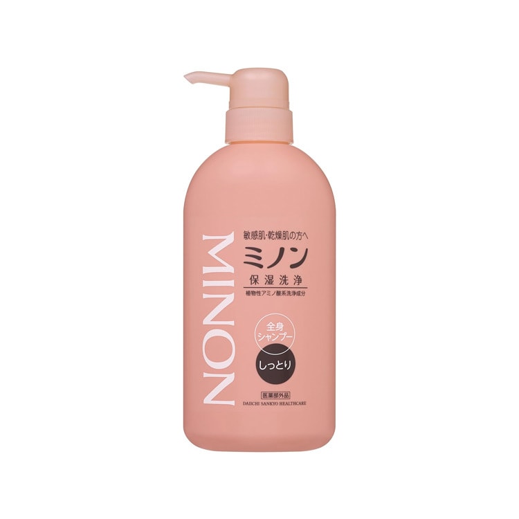 【日本直郵】MINON蜜濃 胺基酸清爽沐浴露 無色素/酒精/香料 孕婦敏感肌肉可用 滋潤型450ml