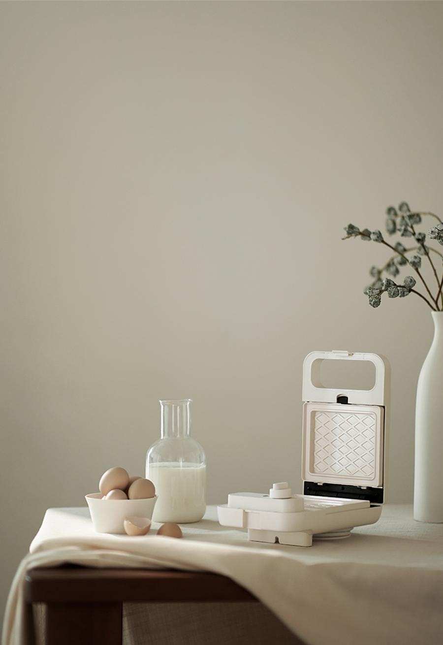 OLAYKS 宿舍/宿舍神器 早餐机华夫饼机 | 家用华夫饼三明治机 2 合 1 烤架带可拆卸不粘 多功能烤吐司全自动烤面包