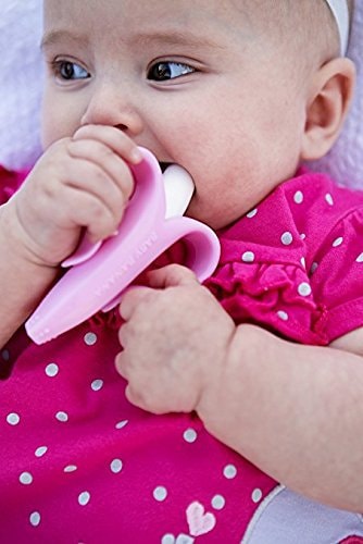 美国BABY BANANA香蕉宝宝婴儿牙胶 硅胶磨牙棒 宝宝咬咬胶玩具--粉色