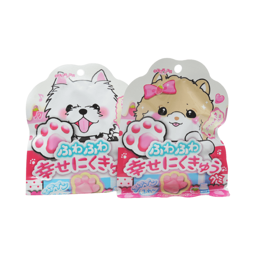 [日本直邮] SENJAKU 扇雀饴本铺 幸福猫爪水果橡皮糖  草莓牛奶味 30g