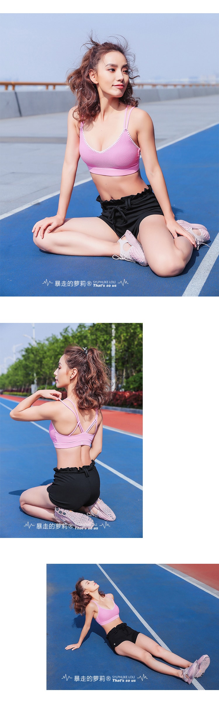 Sports Double Shoulder Bra For Yoga Fitness Train/Blue#/M