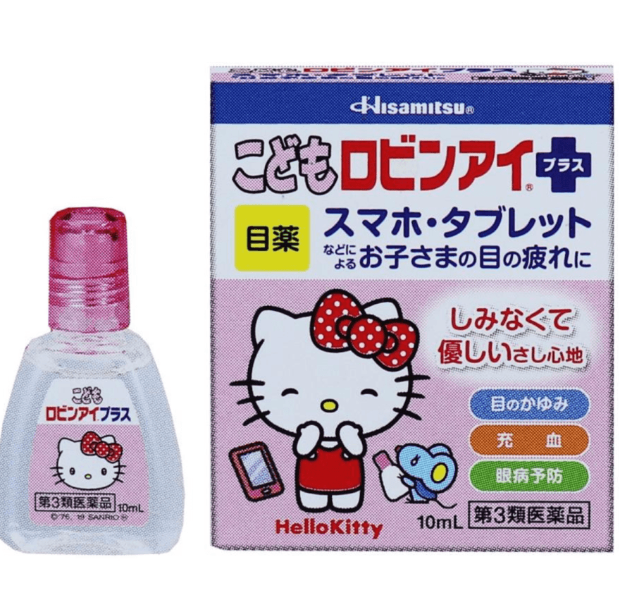 【日本直邮】久光制药儿童眼药水Robin Eye Plus女孩款Hello Kitty包装10ml