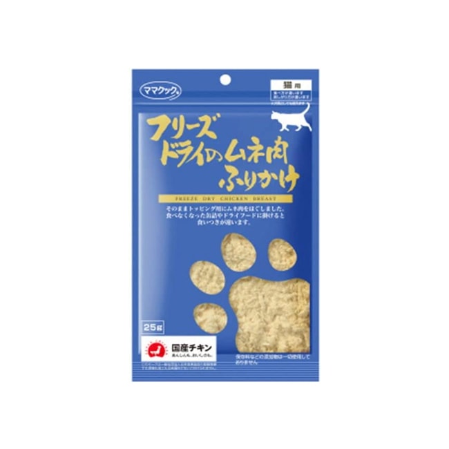 【日本直邮】mamacook 但马高原 猫咪零食 猫用冻干 可拌猫粮 鸡胸肉肉松 25g