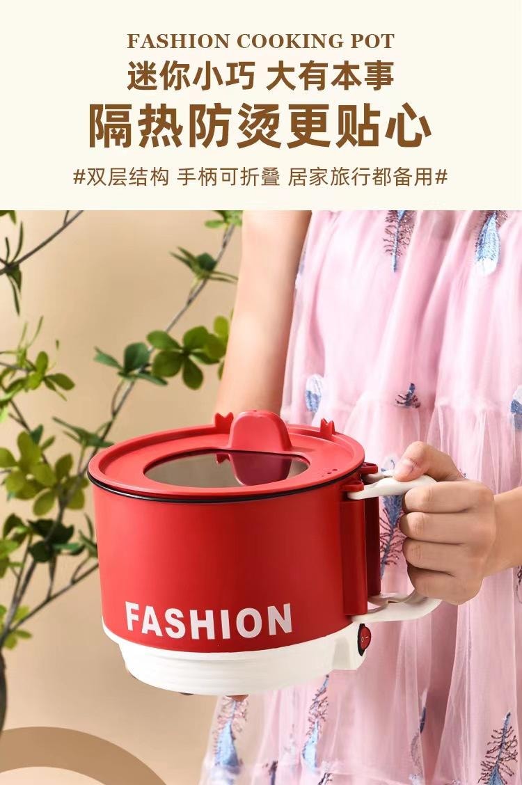 FOXTAIL 美规110v多功能小型电煮锅 电热锅 家用 迷你 学生 宿舍 火锅 泡面 -白色多功能锅+蒸笼 1套*