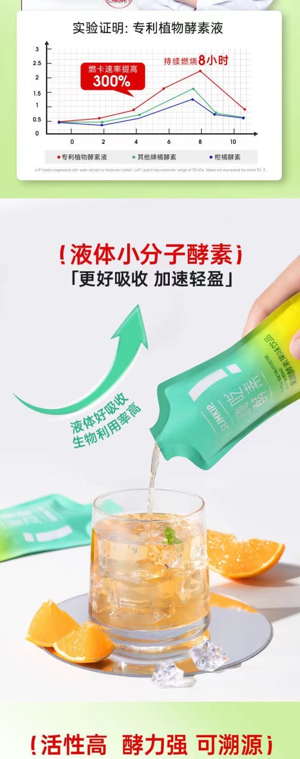 Non Jelly Enzyme Powder 45ml * 7 packs Probiotics Weight Loss And Body Shaping Fruit And Vegetable Enzymes