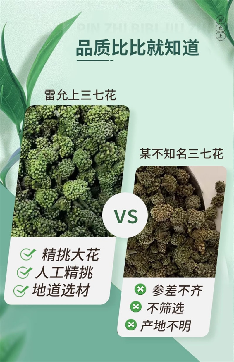 【中国直邮】雷允上 云南三七花正品120g正品搭田七粉泡茶