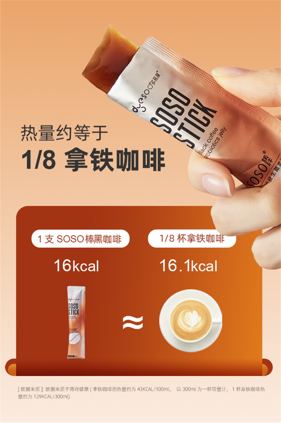 【中國直郵】多燕瘦 soso棒黑咖啡益生菌腸胃益生女性成人酵素果凍活性菌5條裝 100g/盒