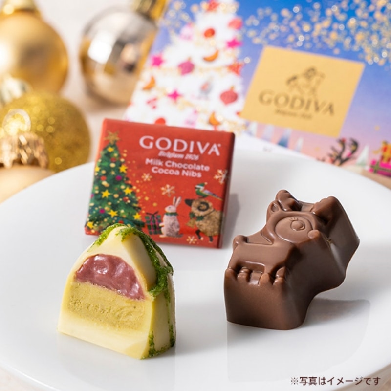 【日本からの直送】日本製 ゴディバ プレミアムチョコレート 2023 クリスマス限定 スクエア ギフトボックス 9個入