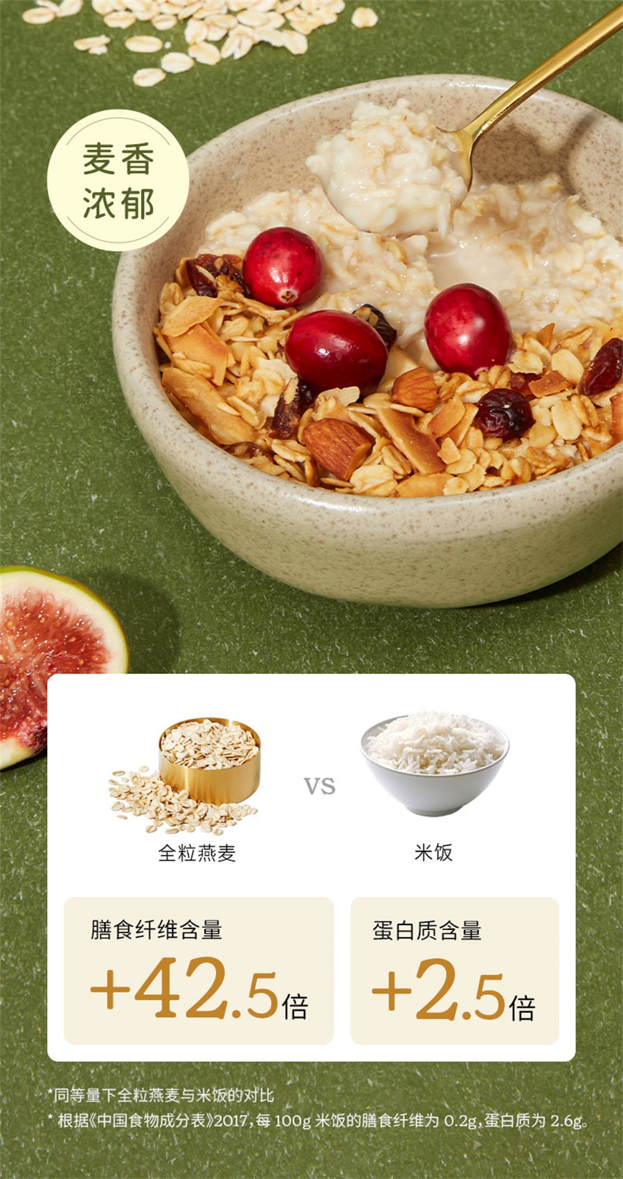 【中國直郵】soacai 麥片老式早餐澳洲純全粒燕麥片原味沖飲營養隔夜燕麥 全粒燕麥300g